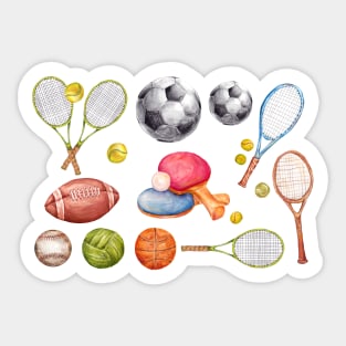 set watercolor _sport balls Sticker